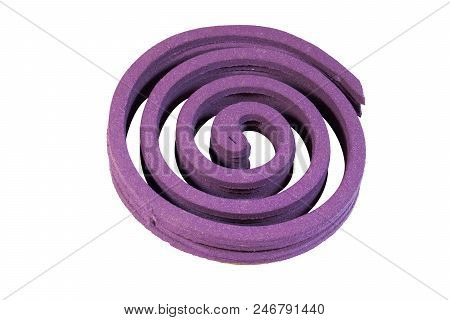Lavender Mosquito Repellent Isolated On White Background. Studio Shot Clipping Mask.
