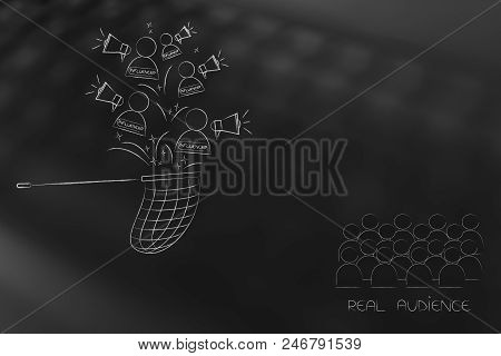 Social Media Brand Ambassadors Conceptual Illustration: Butterfly Next Collecting Influencers Next T