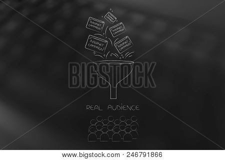 Social Media Brand Ambassadors Conceptual Illustration: Internet Campaigns  Filtered By Funnel To Re