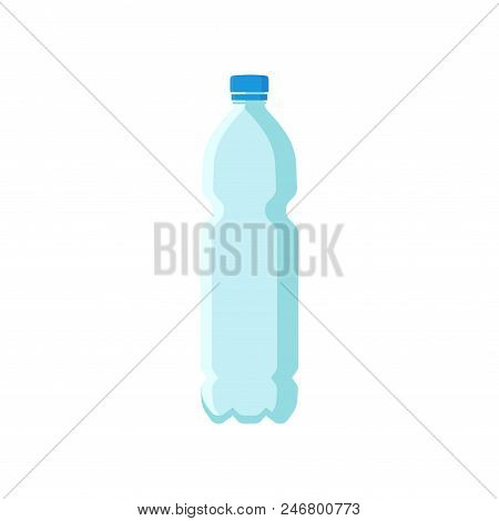 Colorful Illustration Of Plastic Bottle For Mineral Water Or Other Drinks. Small Transparent Contain
