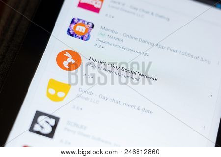 Ryazan, Russia - June 24, 2018: Hornet - Gay Social Netwok Icon On The List Of Mobile Apps