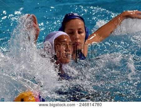Budapest, Hungary - Jul 16, 2017.  Szucs Gabriella (hun) Fights With Suzuki Kotori (jpn) In The Prel