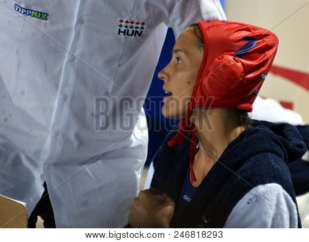 Budapest, Hungary - Jul 16, 2017. Gangl Edina (hun) Goalkeeper In The Preliminary Round. Fina Waterp