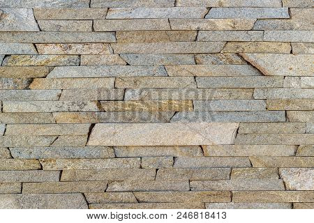 Fragment Of A Wall Made Of Stone. Stone Wall.