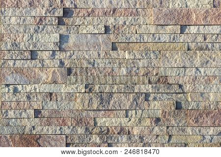 Fragment Of A Wall Made Of Stone. Stone Wall.