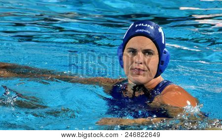 Budapest, Hungary - Jul 16, 2017. Bujka Barbara (hun) Fights With Japan Team In The Preliminary Roun
