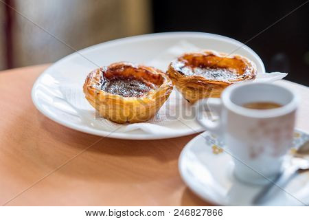 Traditional Portuguese Pastry And Coffee