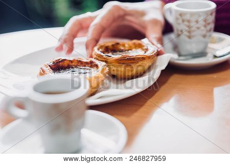 Traditional Portuguese Pastry And Coffee