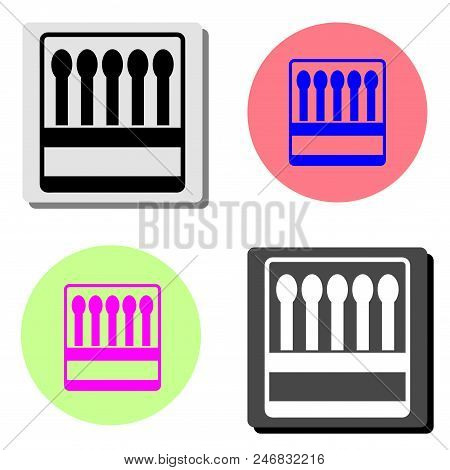 Matchbox. Simple Flat Vector Icon Illustration On Four Different Color Backgrounds
