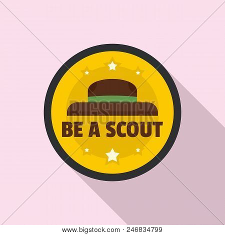 Be A Scout Hat Logo. Flat Illustration Of Be A Scout Hat Vector Logo For Web Design