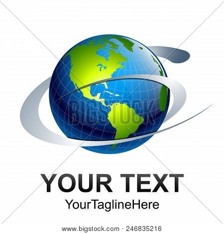 Abstract 3d World Globe Vector Illustration. Tech Globe Logo Vector.