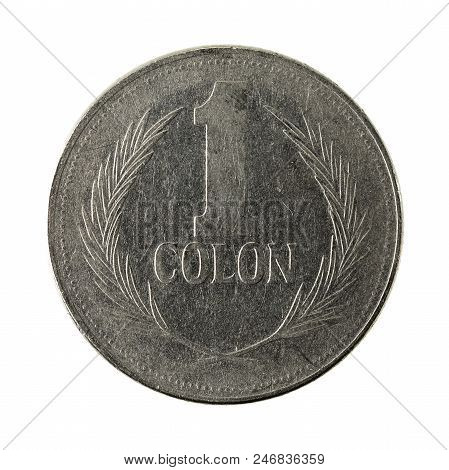 25 Salvadoran Colon Coin (1988) Obverse Isolated On White Background