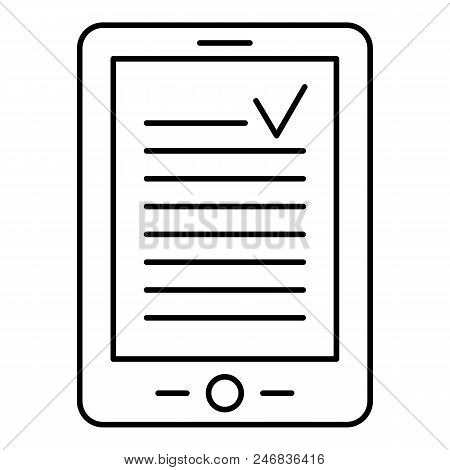 Reading Device Icon. Outline Illustration Of Reading Device Vector Icon For Web Design Isolated On W