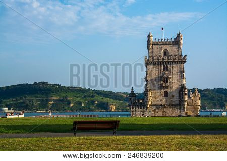 Lisbon Portugal. 22 June 2017. View Of The Belem Tower In Lisbon, This Is One Old Defensive Structur