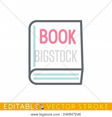 Book Icon. Concept Of Knowledge. Editable Stroke Sketch Icon. Stock Vector Illustration.