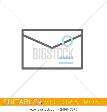 Sealed Envelope Icon. Editable Stroke Sketch Icon. Stock Vector Illustration.