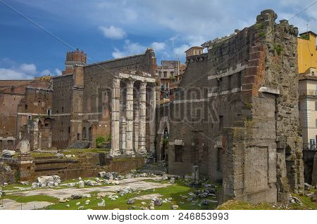 Close View Of The Terrace Of Ancient Temple
