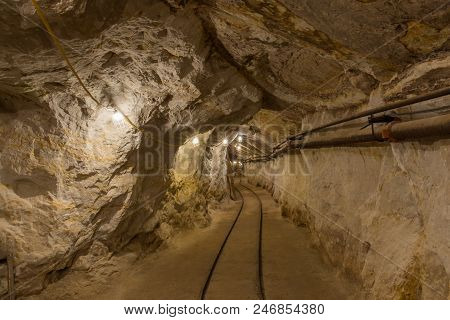 Inside Hazel-Atlas Mine in Black Diamond Regional Preserve. Solano County, California, USA.
