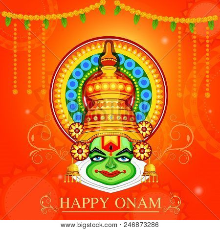 Vector Illustration Of Happy Onam Festival Background Of Kerala