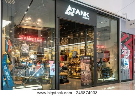 Tank Store At Mega Bangna, Bangkok, Thailand, Jun 2, 2018 : Premier Outdoor Adventure Gear Window Di
