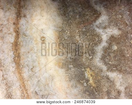 Beautiful Glossy Marbled Surface In Beige, Brown And Cream With Patterns And Speckles. Marble Is A M