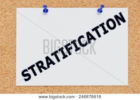 3d Illustration Of Stratification On Cork Board