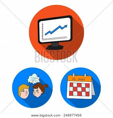 Business Conference And Negotiations Flat Icons In Set Collection For Design.business And Training V