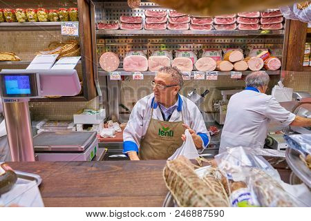 MILAN, ITALY - CIRCA NOVEMBER, 2017: staff in shop in Milan.