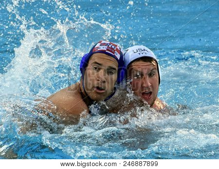 Budapest, Hungary - Jul 17, 2017. Krapic Ivan (cro) Playing Against Roelse Alex (usa) In The Prelimi