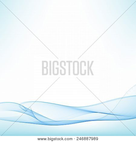 Blue Abstract Waves. Vector Image. Water, Sea, Summer, Rest, Freshness