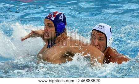 Budapest, Hungary - Jul 17, 2017. Loncar Luka (cro) Fights With Obert Alex (usa) In The Preliminary 