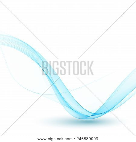 Blue Vector Abstract Wave. Water, Sea, Summer, Rest, Freshness