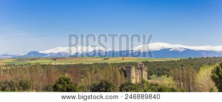 Panorama Of The Castillo De Castilnovo Castle In Castilla Y Leon, Spain