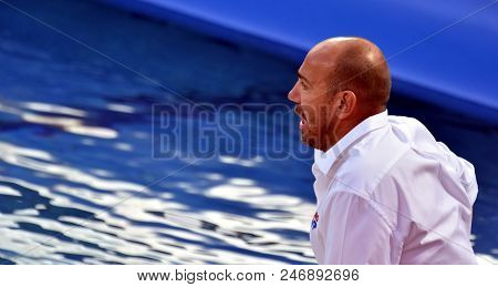 Budapest, Hungary - Jul 17, 2017. Ivica Tucak, Head Coach Of Croatia. Fina Waterpolo World Champions