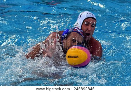 Budapest, Hungary - Jul 17, 2017. Krapic Ivan (cro) Playing Against Roelse Alex (usa) In The Prelimi