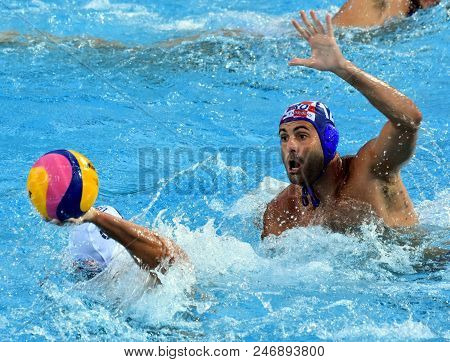 Budapest, Hungary - Jul 17, 2017. Garcia Gadea Javier (cro) Playing Against Usa Team In The Prelimin
