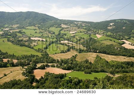 Montefeltro (Marche, Italien), landskab fra Pennabilli (pesaro-Urbino) på sommeren