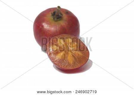 Flacourtia Fruit Ramontchi Isolate On White Background
