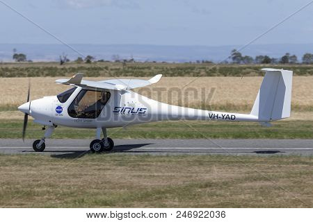 Lethbridge, Australia - November 23, 2014: Pipistrel Sinus Ultralight Aircraft Vh-yad.