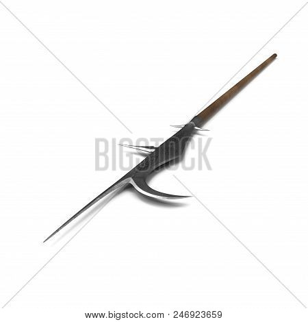 Guisarme Pole Weapon On White Background. 3d Illustration