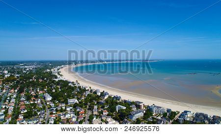 Aerial View Of La Baule Escoublac Beach From Le Pouliguen, France