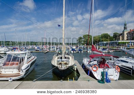 Marina - Yachts Moored To The Quay Of The Port In Kamien Pomorski