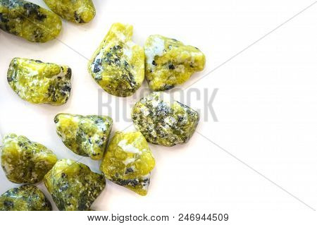 Green Lizardite Mineral Collection As Very Nice Background
