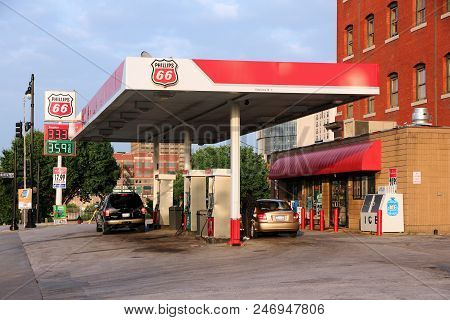 Kansas City, Usa - June 25, 2013: Phillips 66 Gas Station In Kansas City, Missouri. Phillips 66 Had 