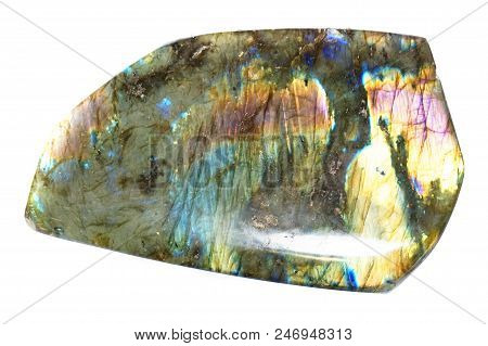 Labradorite Mineral Isolated On The White Background