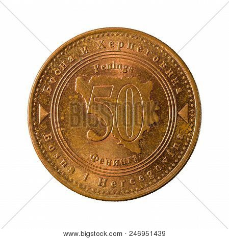 50 Bosnia And Herzegovina Convertible Fening Coin (2007) Obverse Isolated On White Background