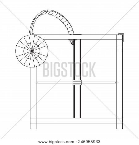 3d Printer Wireframe Low Poly Mesh Vector Illustration