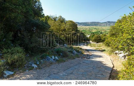 The Trail To The Cave Of Zeus In The Dikti Mountains. Lassithi Plateau. Crete