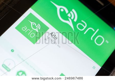 Ryazan, Russia - June 24, 2018: Arlo Mobile App On The Display Of Tablet Pc