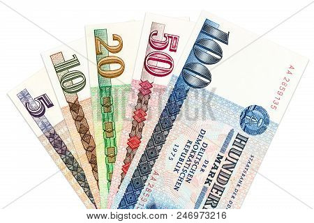 Heap Of East German Mark Bank Notes